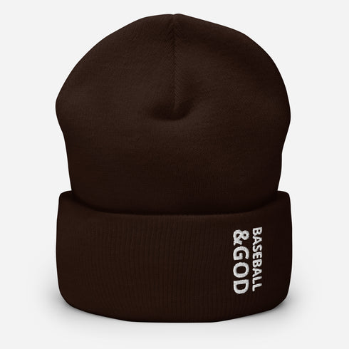Baseball &God Cuffed Beanie